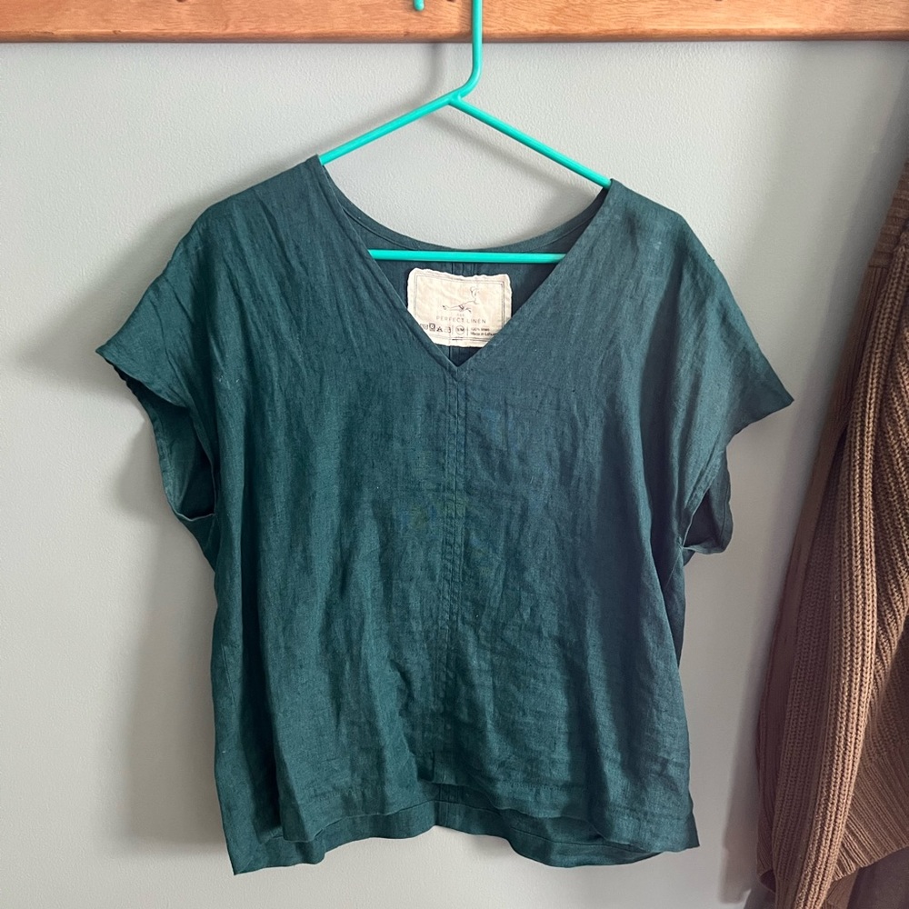 NotPerfectLinen Boxy Malta Top, Size S/M